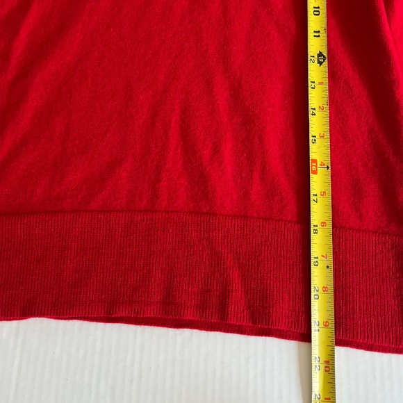 Talbots Sz M Red Pure Merino Wool Cowl Neck‎ Sweater Pullover Stretch - Picture 9 of 9